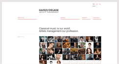 Desktop Screenshot of hainzl-delage-artists-management.com